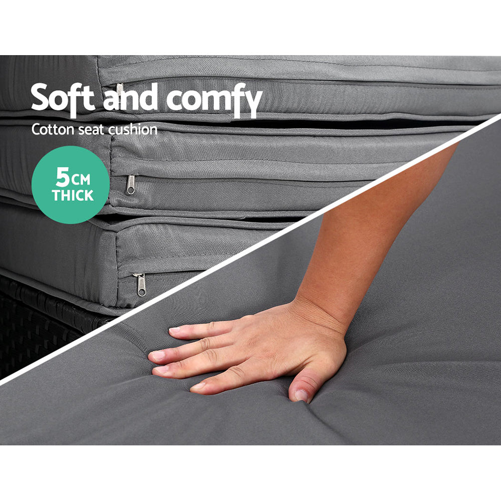 Sun Lounge Setting Wicker Lounger Day Bed Patio Outdoor Furniture