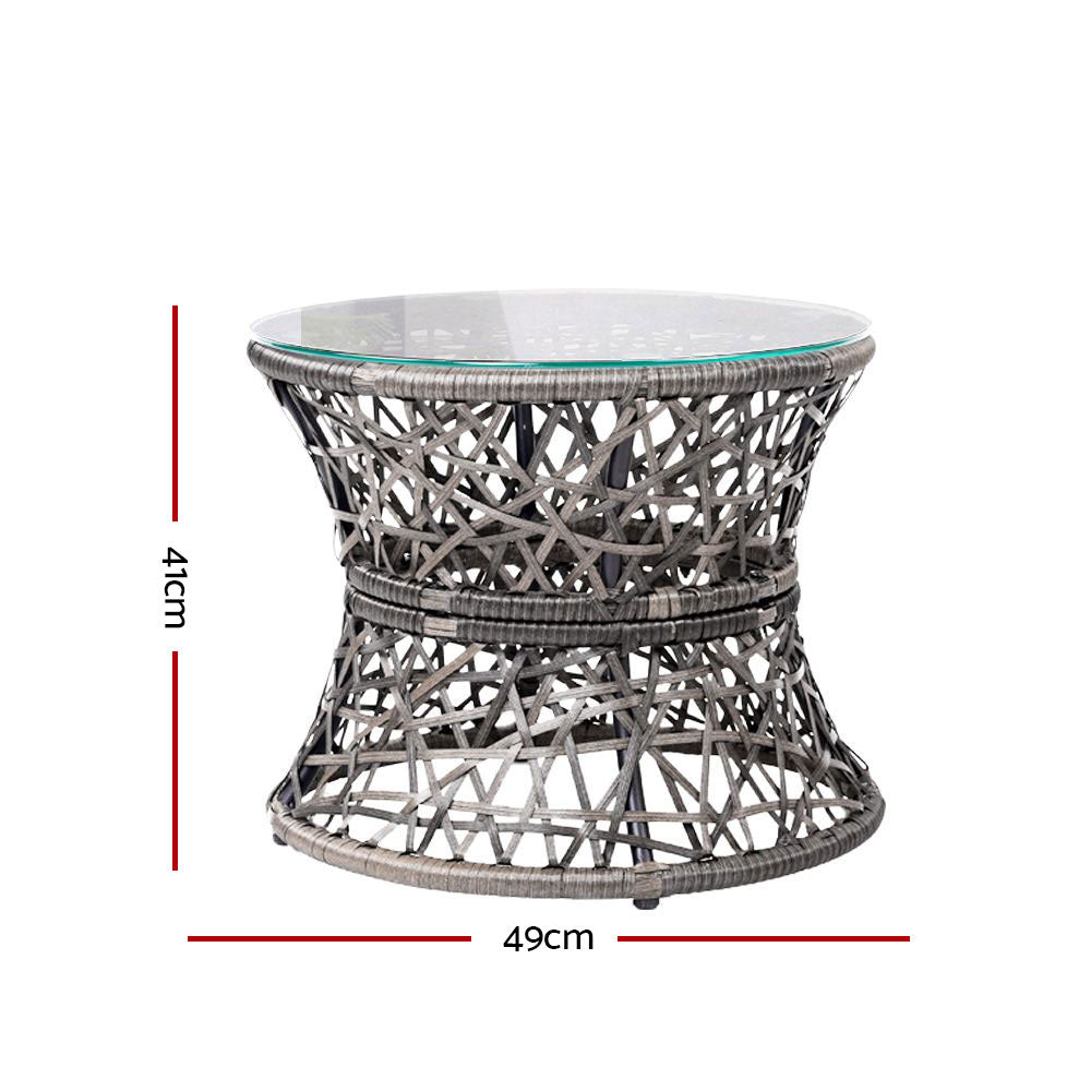 Papasan Chair Wicker Table Garden Furniture Grey